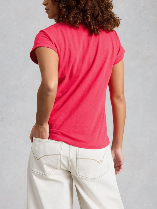 T-shirt brodé uni Nelly - Brt Pink - 52 Image 4
