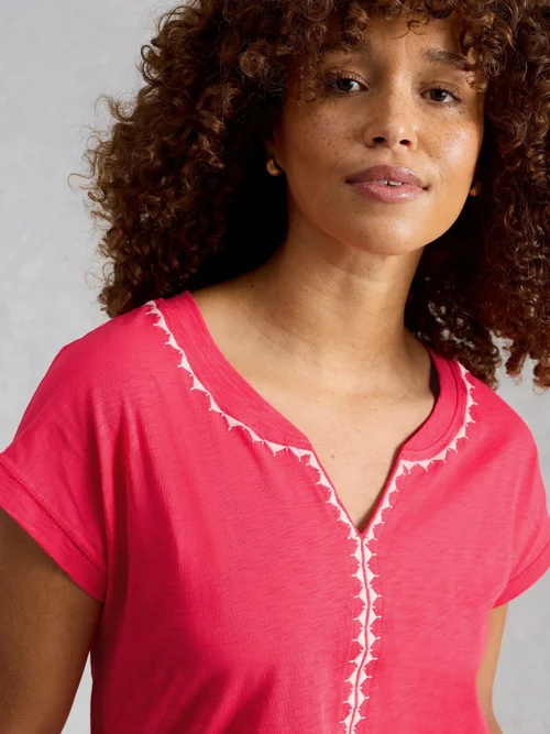 T-SHIRT BRODÉ NELLY PLAIN - Brt Pink - 52 Image 1