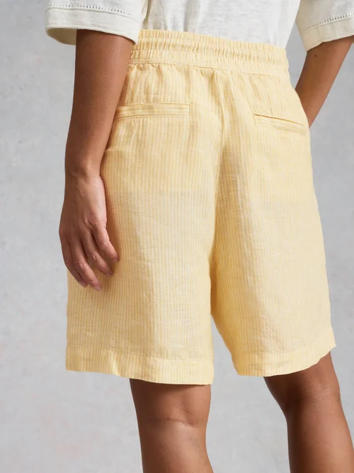 Short en lin Belle - Yellow Mlt - 46 Image 4