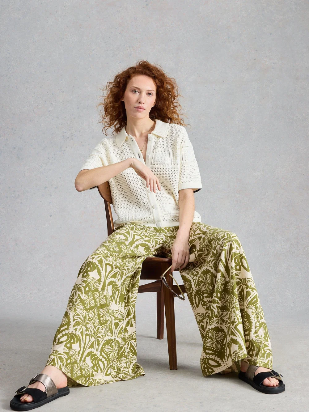 Pantalon en mélange de lin Poppy - Green Pr - 48/R Image 1
