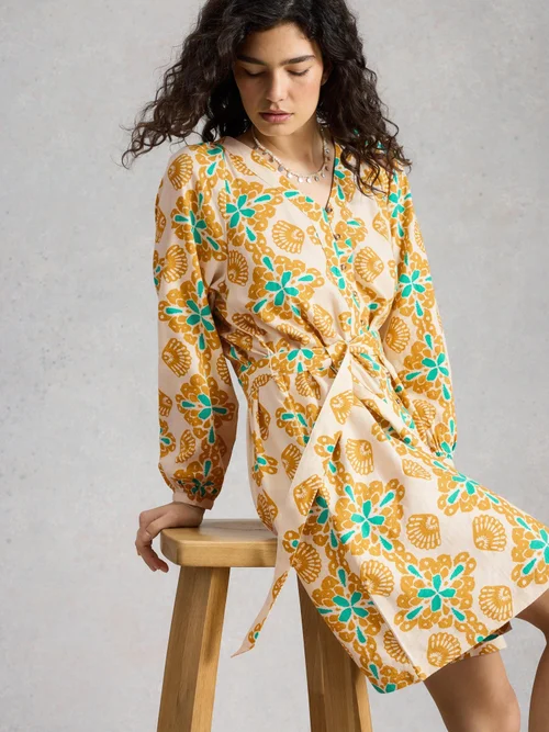 Robe en mélange de lin Petra - Yellow Pr - 44/R Image 1