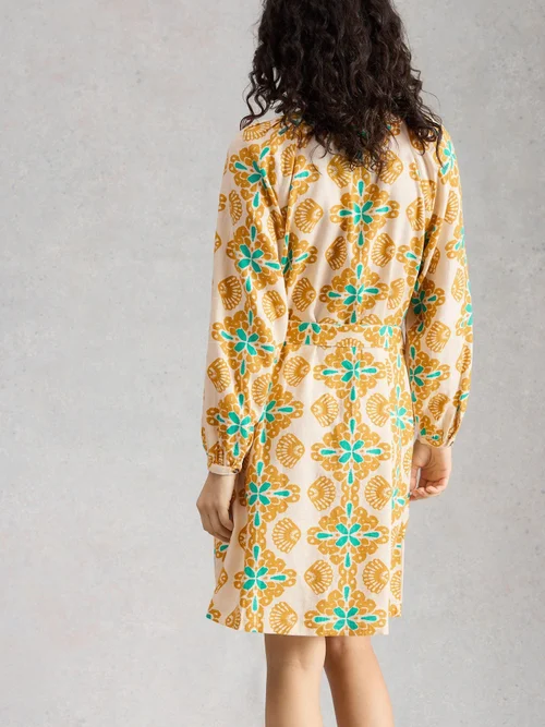 Robe en mélange de lin Petra - Yellow Pr - 44/R Image 4