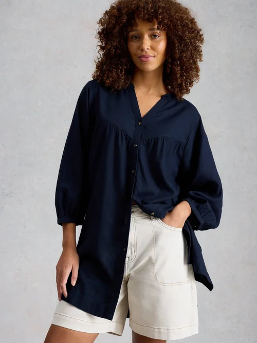 Tunique Raquel en mélange de lin - Dark Navy - 52/R Image 1