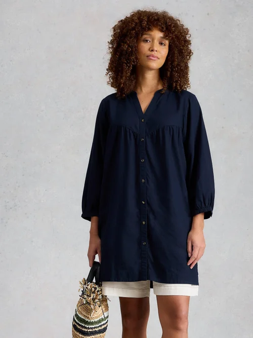 Tunique Raquel en mélange de lin - Dark Navy - 52/R Image 3