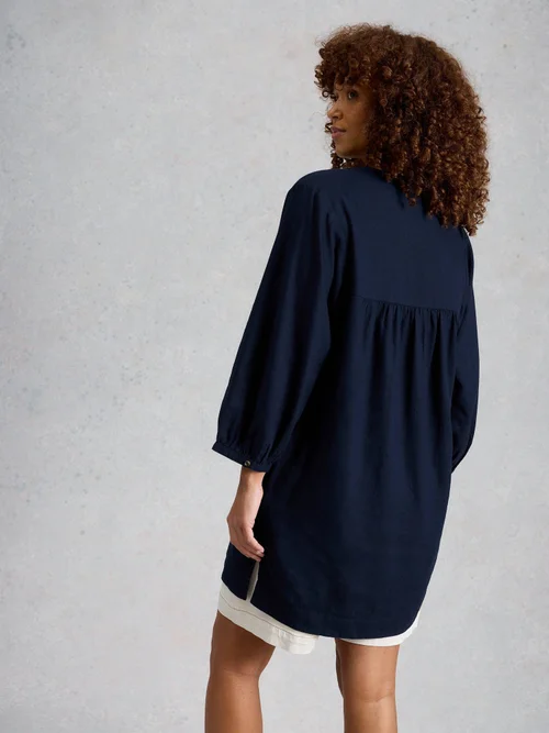 Tunique Raquel en mélange de lin - Dark Navy - 52/R Image 4