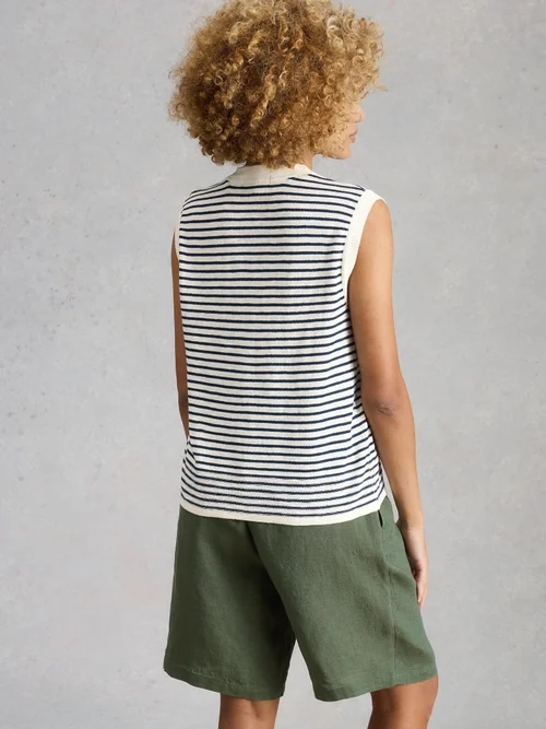 Débardeur rayé Nova en mélange de lin - Navy Multi - 52 Image 4
