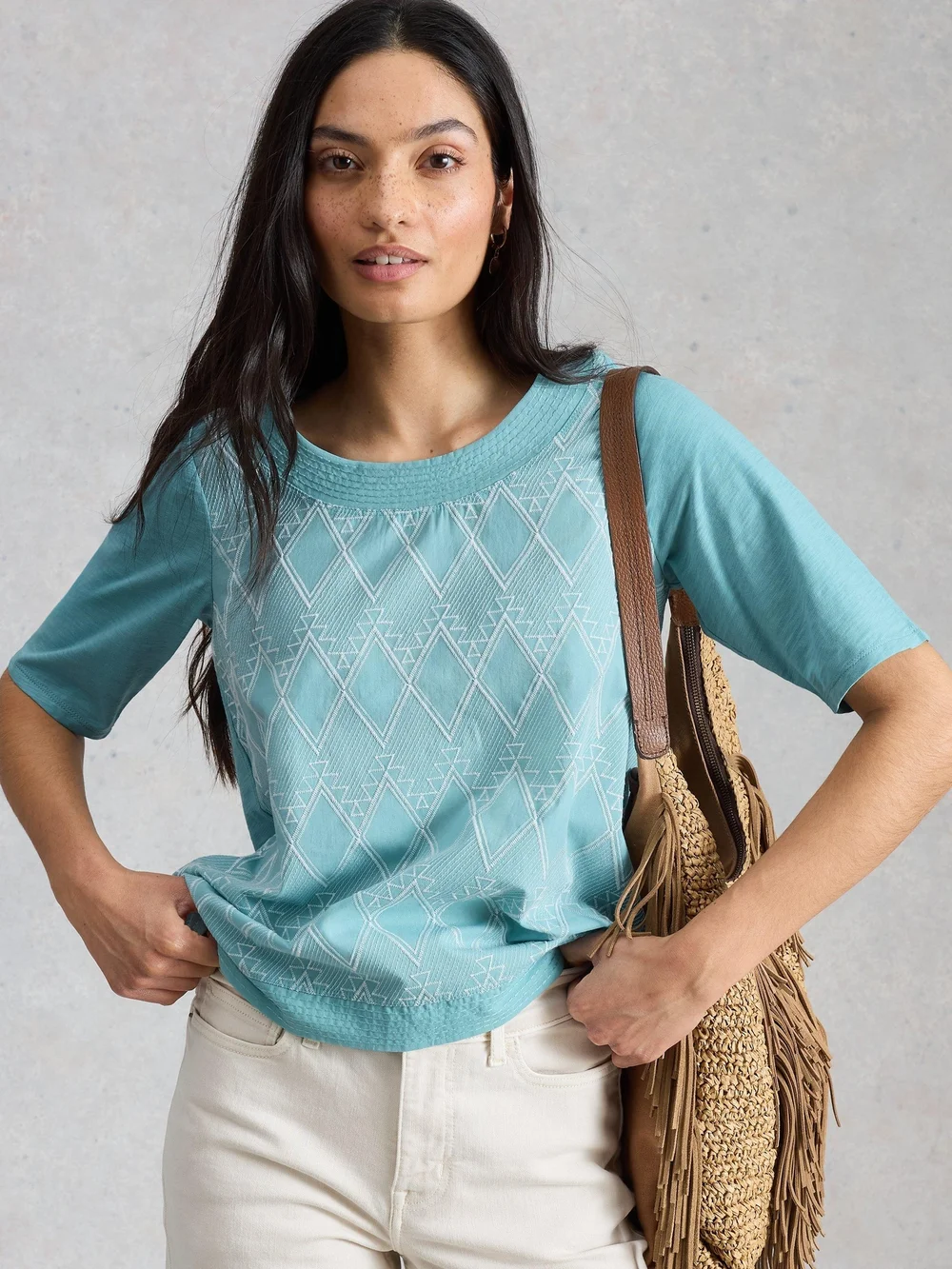 Tee-shirt Broderie Weaver - Teal Mlt - 52 Image 1