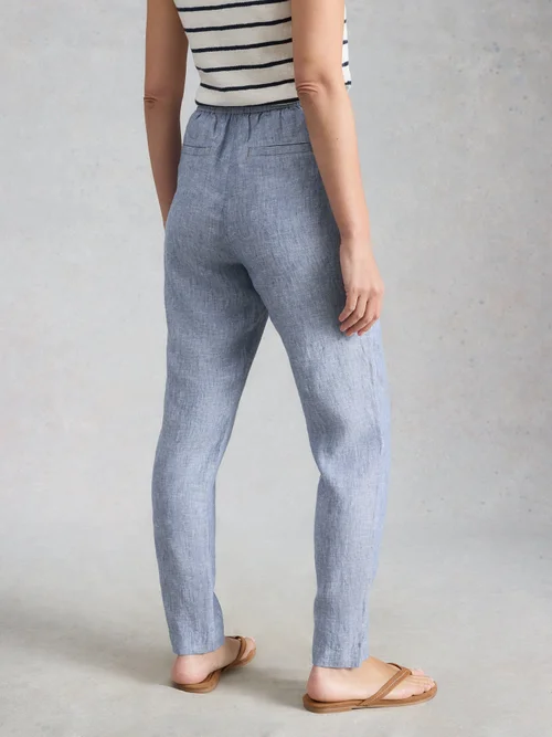 Pantalon En Lin Rowena - Chamb Blue - 52/R Image 4