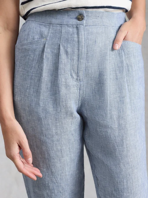 Pantalon En Lin Rowena - Chamb Blue - 52/R Image 3