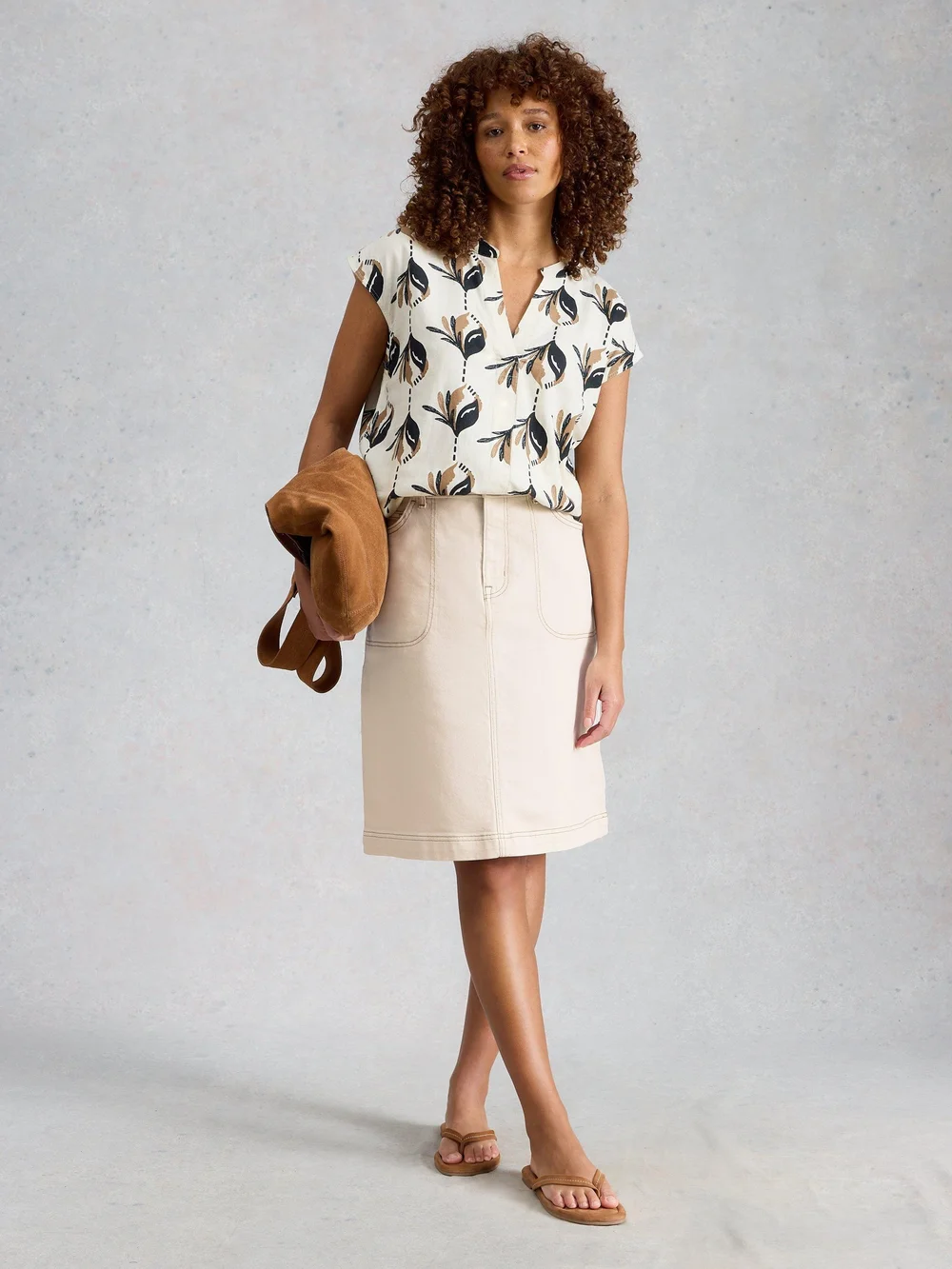 Jupe en denim Tia - Nat White - 52/R Image 1