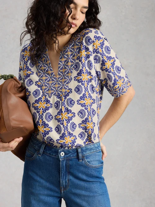 Top en mélange de lin Ash - Ivory Mlt - 50 Image 3