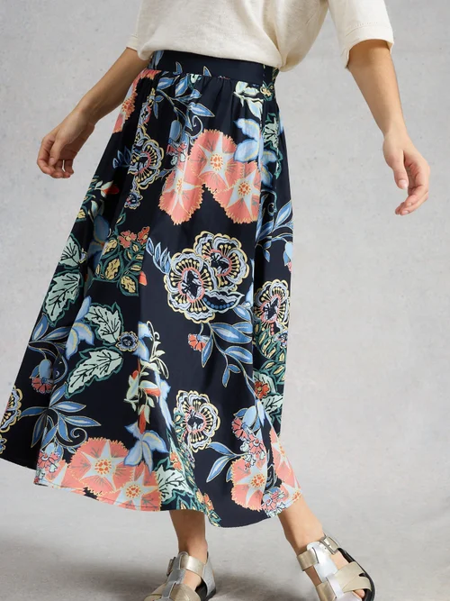 Jupe Midi Abigail - Navy Pr - 50/R Image 3