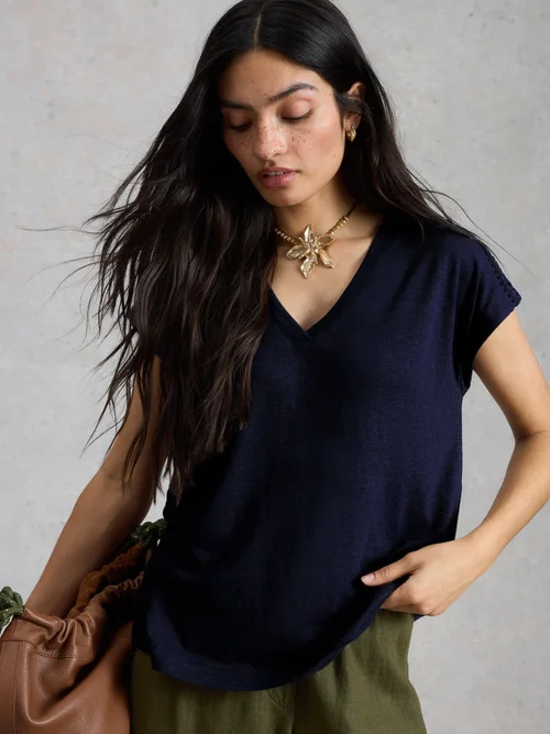 T-shirt Ella en dentelle - Dark Navy - 52 Image 3