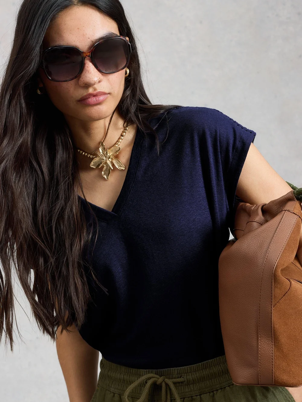 T-shirt Ella en dentelle - Dark Navy - 52 Image 1