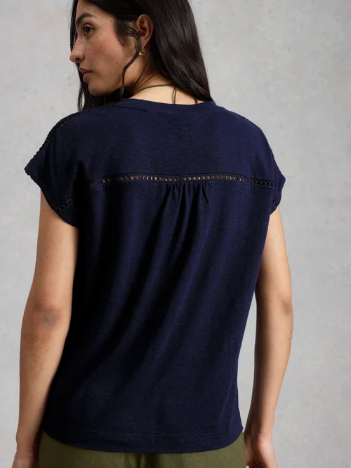 T-shirt Ella en dentelle - Dark Navy - 52 Image 4