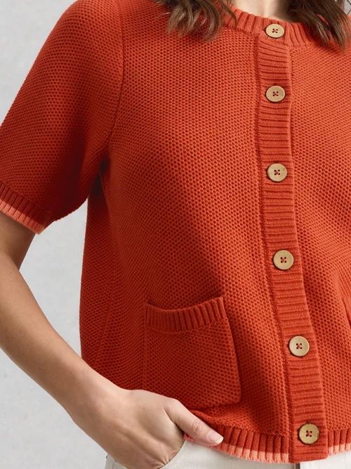 Cardigan manches courtes Isabella - Mid Red - 52 Image 3