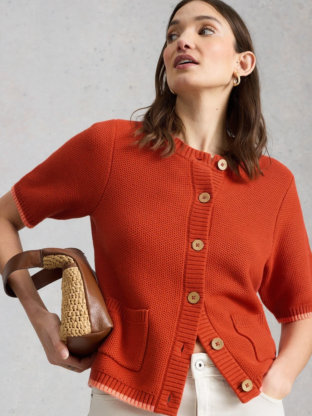 Cardigan manches courtes Isabella - Mid Red - 52 Image 1