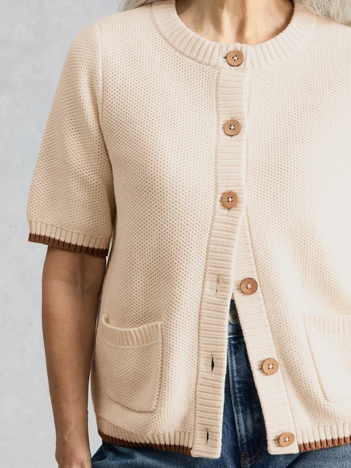 Cardigan manches courtes Isabella - Pale Ivory - 52 Image 3