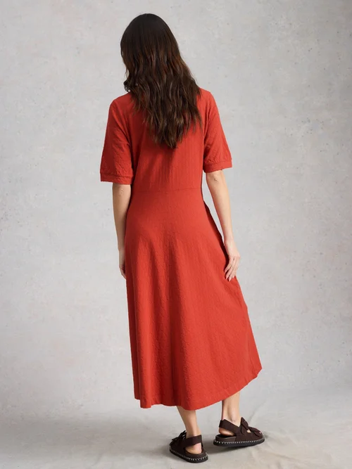 Robe Megan en jersey boutonnée - Mid Red - 46/R Image 4