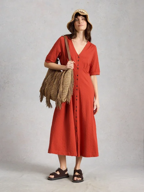Robe Megan en jersey boutonnée - Mid Red - 46/R Image 2
