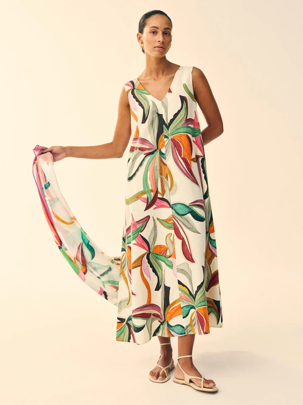 Robe maxi en lin mélangé Poppy - Nat Pr - 44/R Image 1