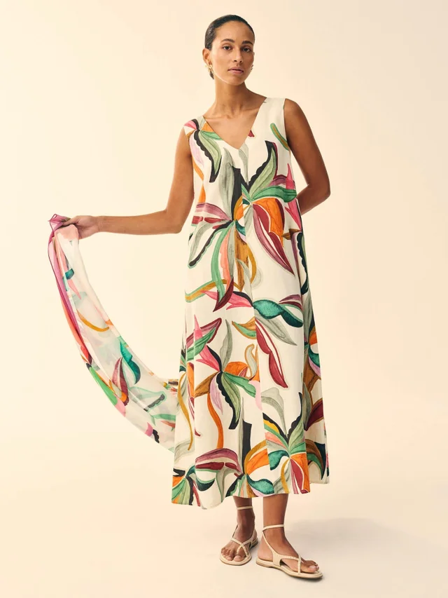 Robe maxi en lin mélangé Poppy