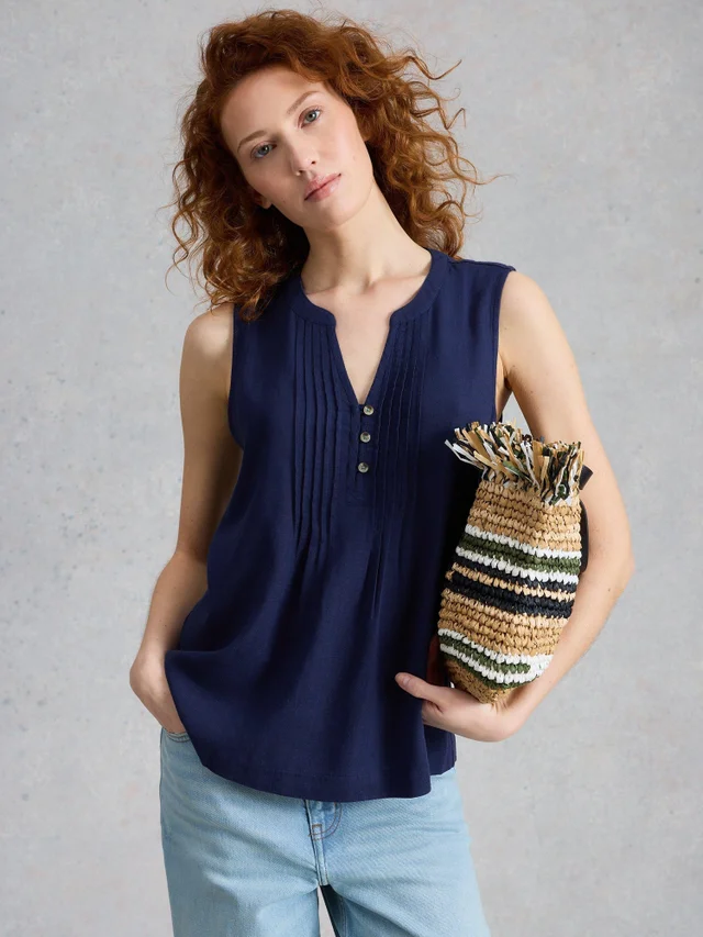 Top en mélange de lin Poppy