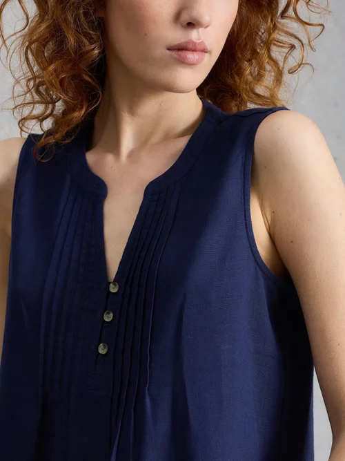 Top en mélange de lin Poppy - Dark Navy - 52 Image 3