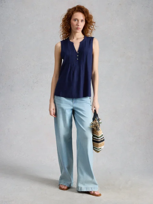 Top en mélange de lin Poppy - Dark Navy - 52 Image 2