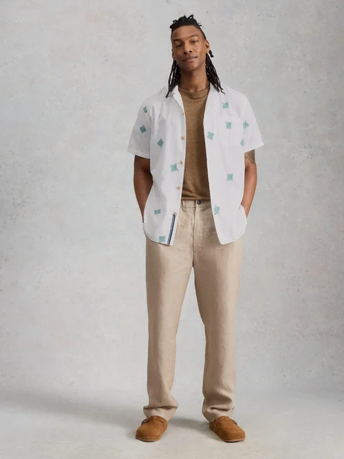 Chemise Bourne SS brodée - White Mlt - XL Image 2