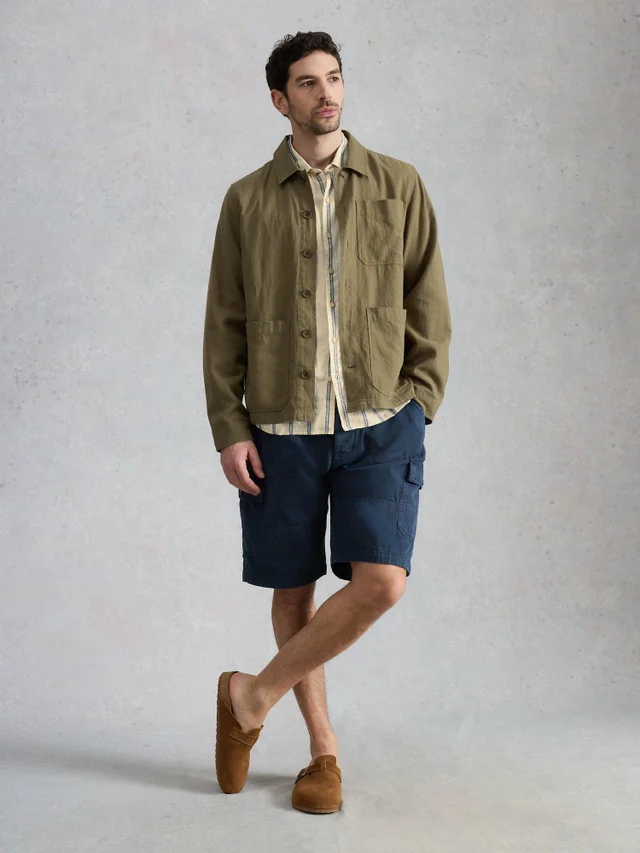 Chemise en lin Keswick à rayures manches longues