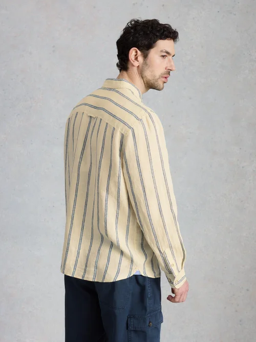 Chemise en lin Keswick à rayures manches longues - Nat Mlt - XXL Image 4