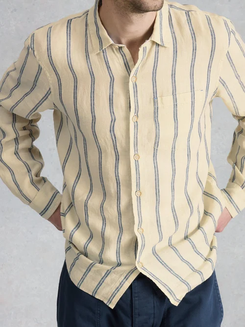 Chemise en lin Keswick à rayures manches longues - Nat Mlt - XXL Image 3