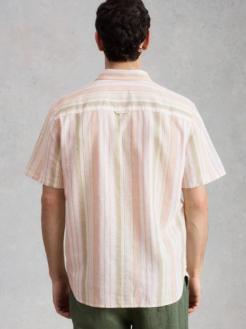 Ely Lin Coton SS Rayé - Orange Mlt - XXXL Image 4