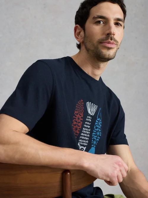 T-shirt graphique Abersoch Tile Fish - Navy Pr - XXL/R Image 3