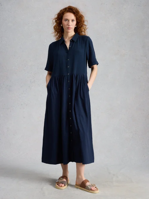 Robe-chemise Rylee en double tissu - Dark Navy - 52/R Image 3