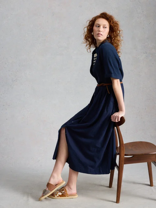 Robe-chemise Rylee en double tissu - Dark Navy - 52/R Image 1
