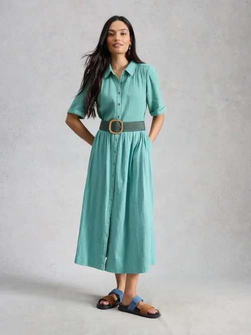 Robe-chemise Rylee en double tissu - Mid Blue - 48/R Image 2