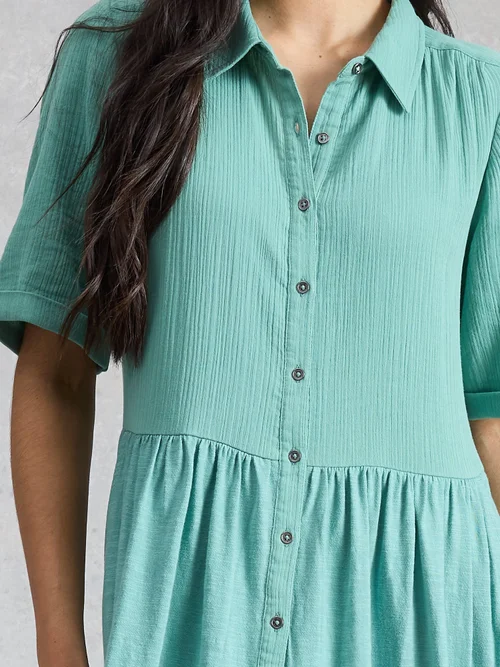 Robe-chemise Rylee en double tissu - Mid Blue - 48/R Image 3