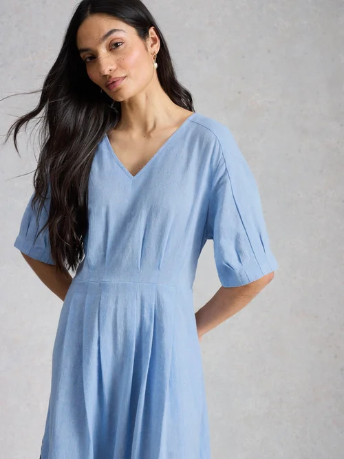 Robe Midi Kate Broderie - Chamb Blue - 52/R Image 3