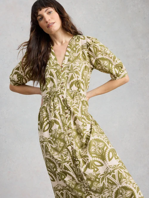 Robe en mélange de lin Fern - Green Pr - 52/R Image 1