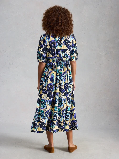 Robe en mélange de lin Fern - Navy Multi - 52/R Image 4