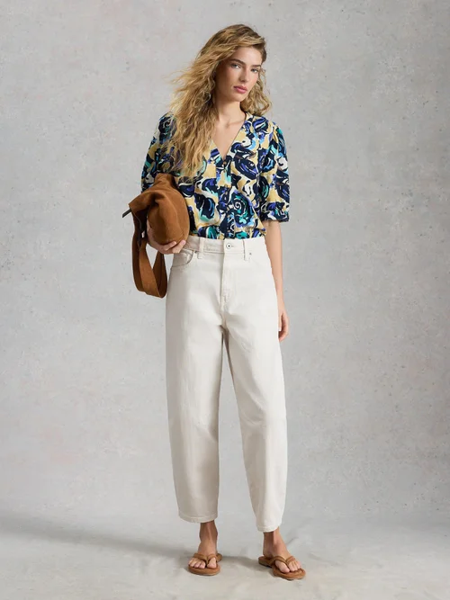 Top en lin Fern - Navy Multi - 52 Image 2