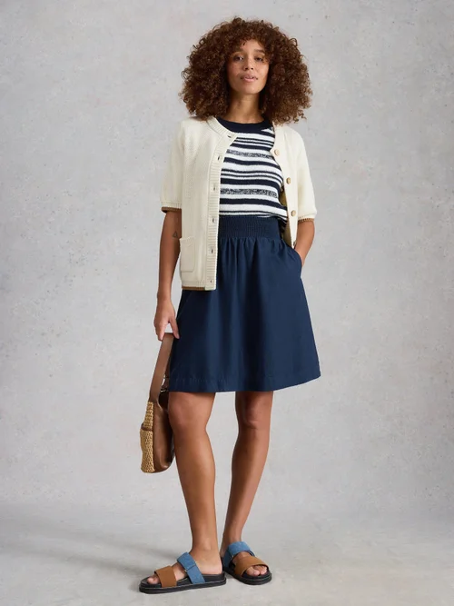 Jupe Sheila en mélange de lin - Dark Navy - 52/R Image 2