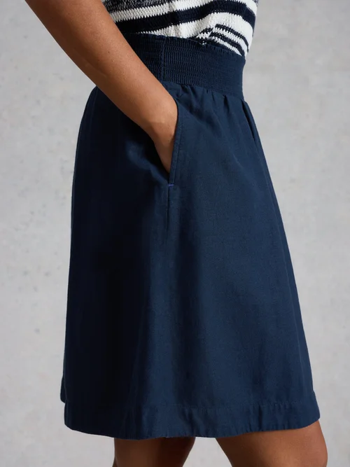 Jupe Sheila en mélange de lin - Dark Navy - 52/R Image 1