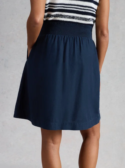 Jupe Sheila en mélange de lin - Dark Navy - 52/R Image 4