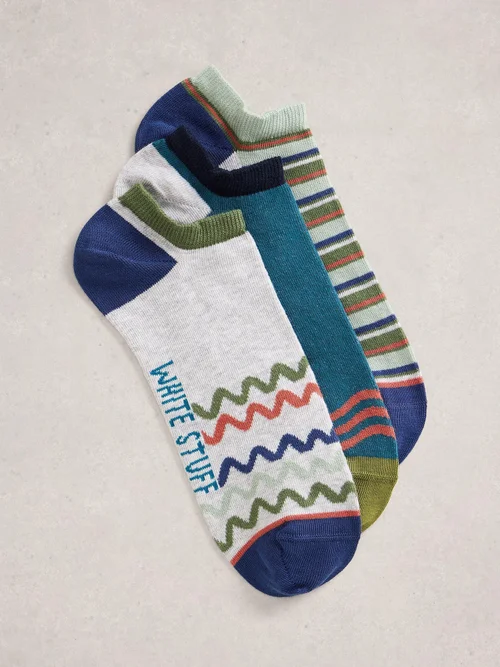 Lot de 3 paires de chaussettes de sport à motifs - Teal Mlt - 44-46 Image 1