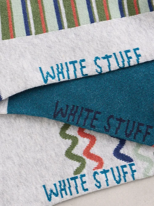 Lot de 3 paires de chaussettes de sport à motifs - Teal Mlt - 44-46 Image 2