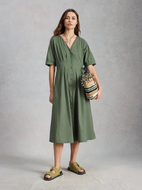 Robe midi boutonnée Kate - Dus Green - 50/R Image 2