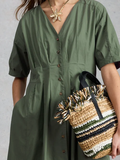 Robe midi boutonnée Kate - Dus Green - 50/R Image 3